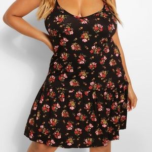 Boohoo Floral Ruffle Dress